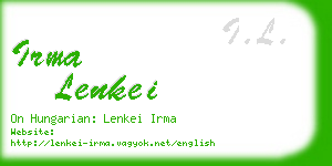 irma lenkei business card